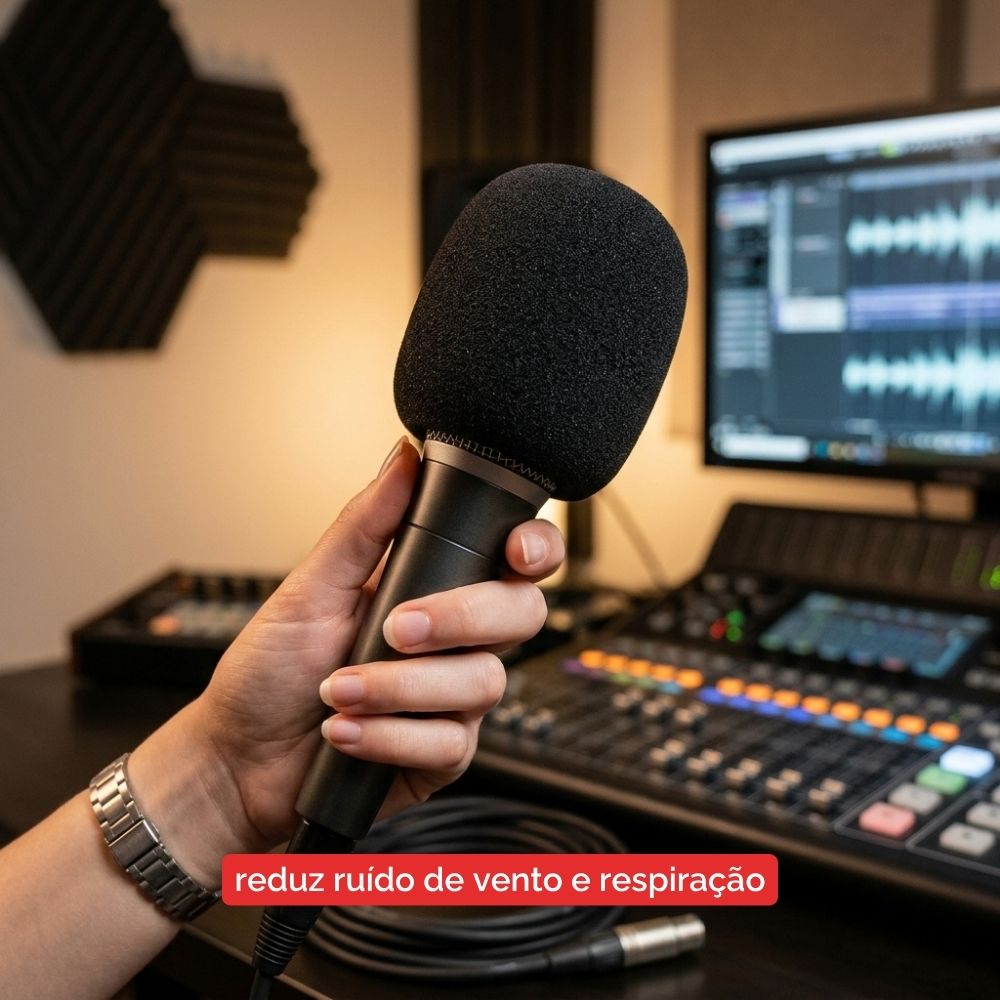 Espuma Protetora para Microfone e Gravação de Voz