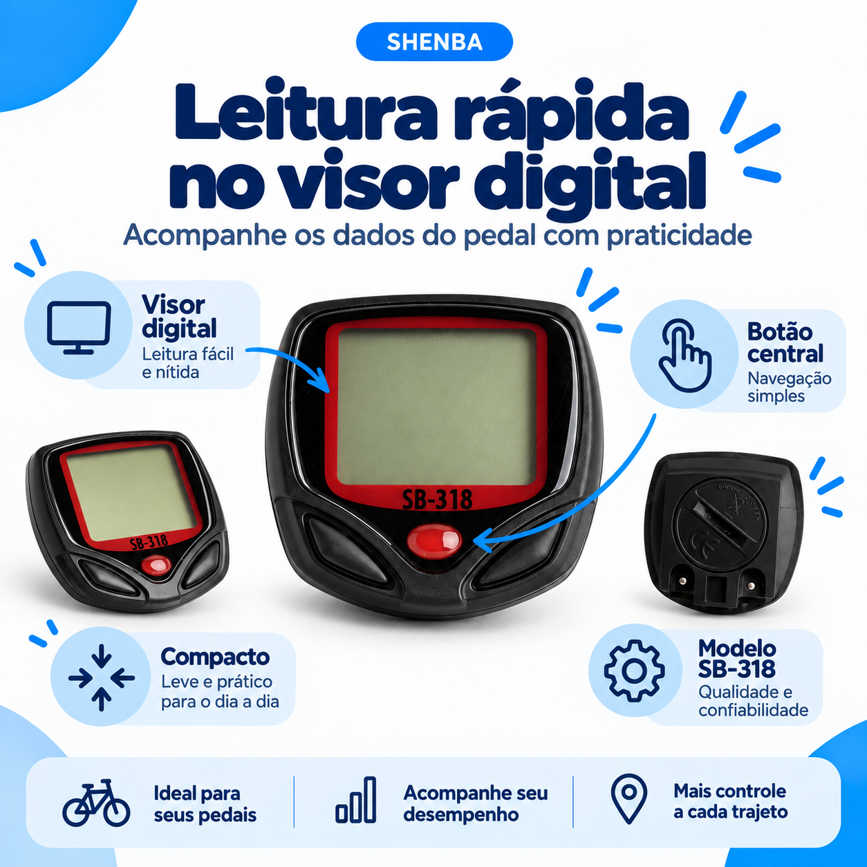 Odômetro Shenba para Bicicleta e Monitoramento de Percurso