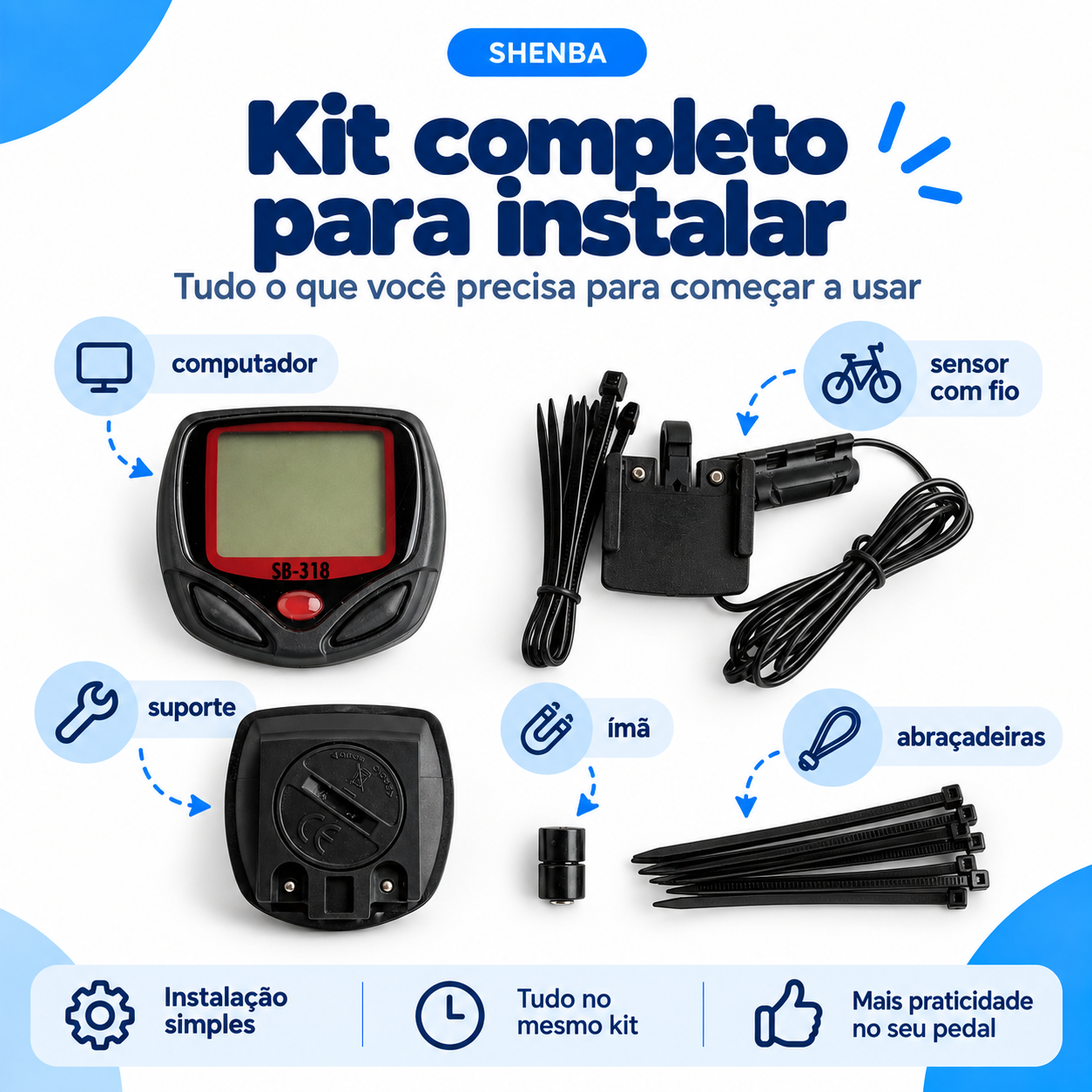 Odômetro Shenba para Bicicleta e Monitoramento de Percurso