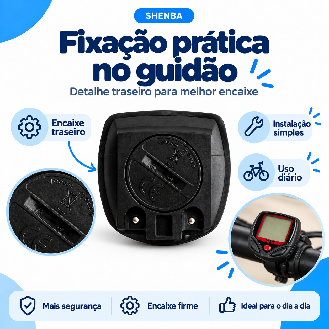 Odômetro Shenba para Bicicleta e Monitoramento de Percurso
