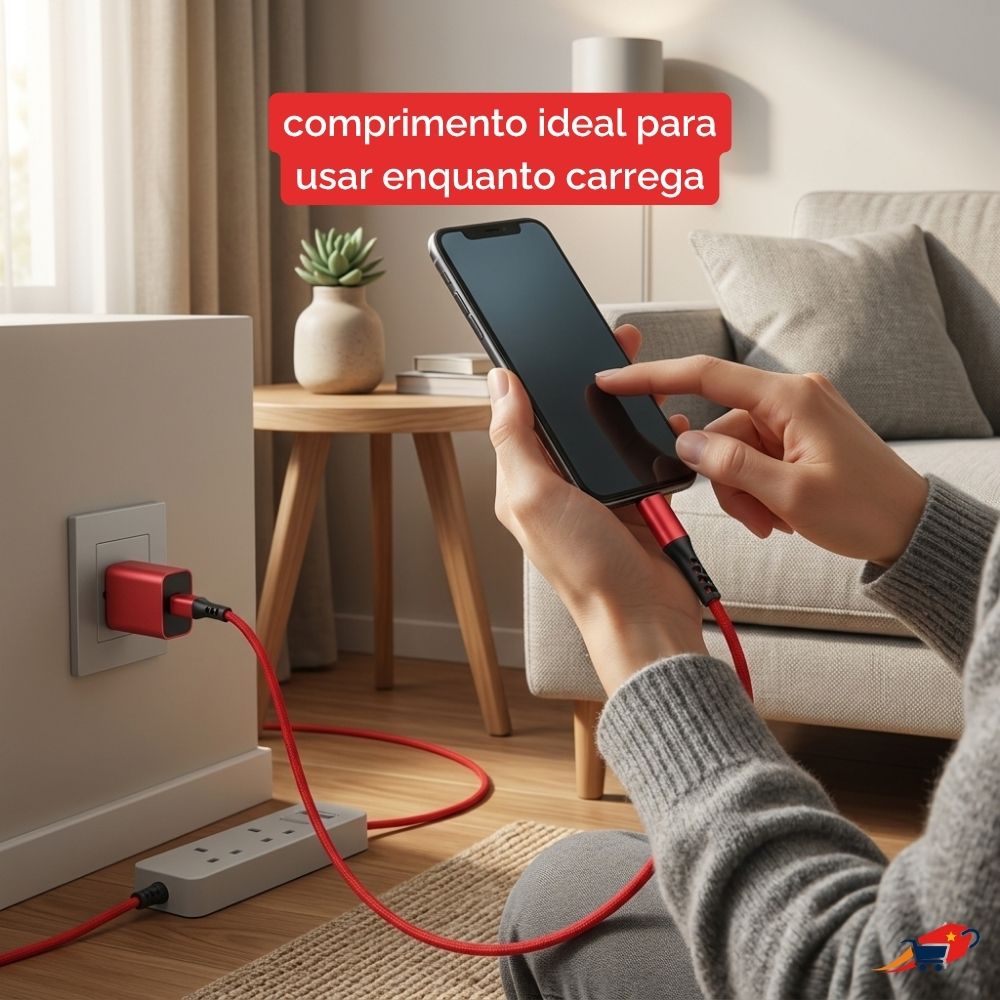 Cabo Carregador Misaki Vermelho 1 m