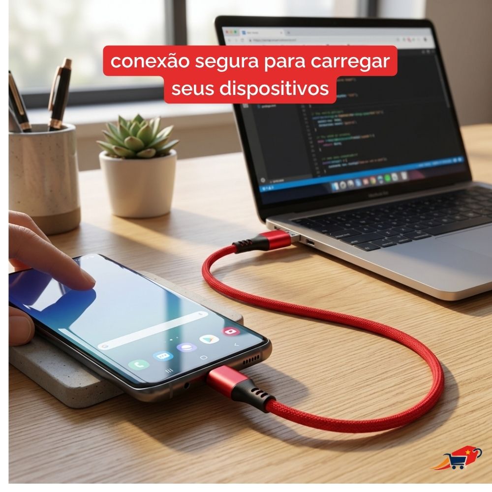 Cabo Carregador Misaki Vermelho 1 m