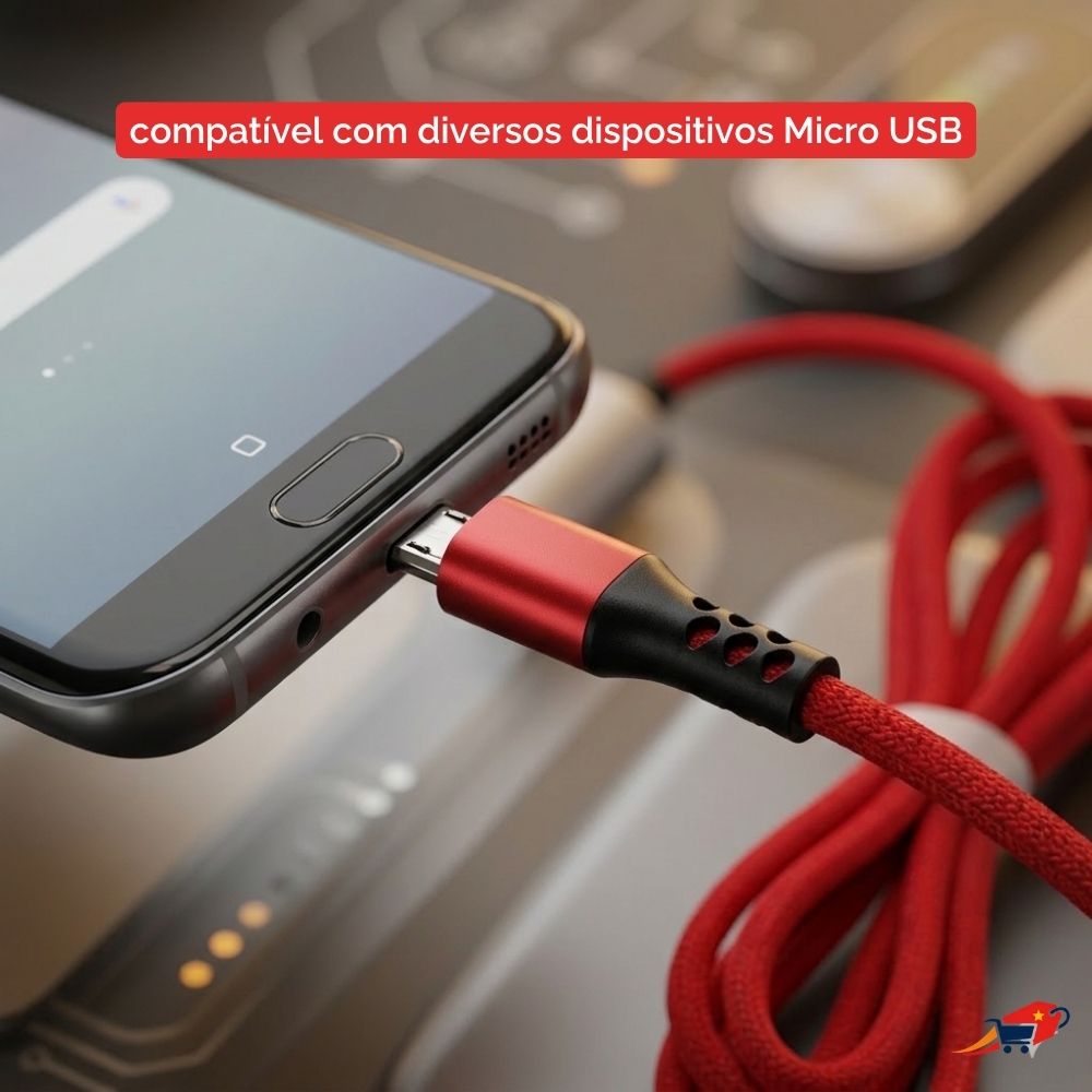 Cabo Carregador Misaki Vermelho 1 m