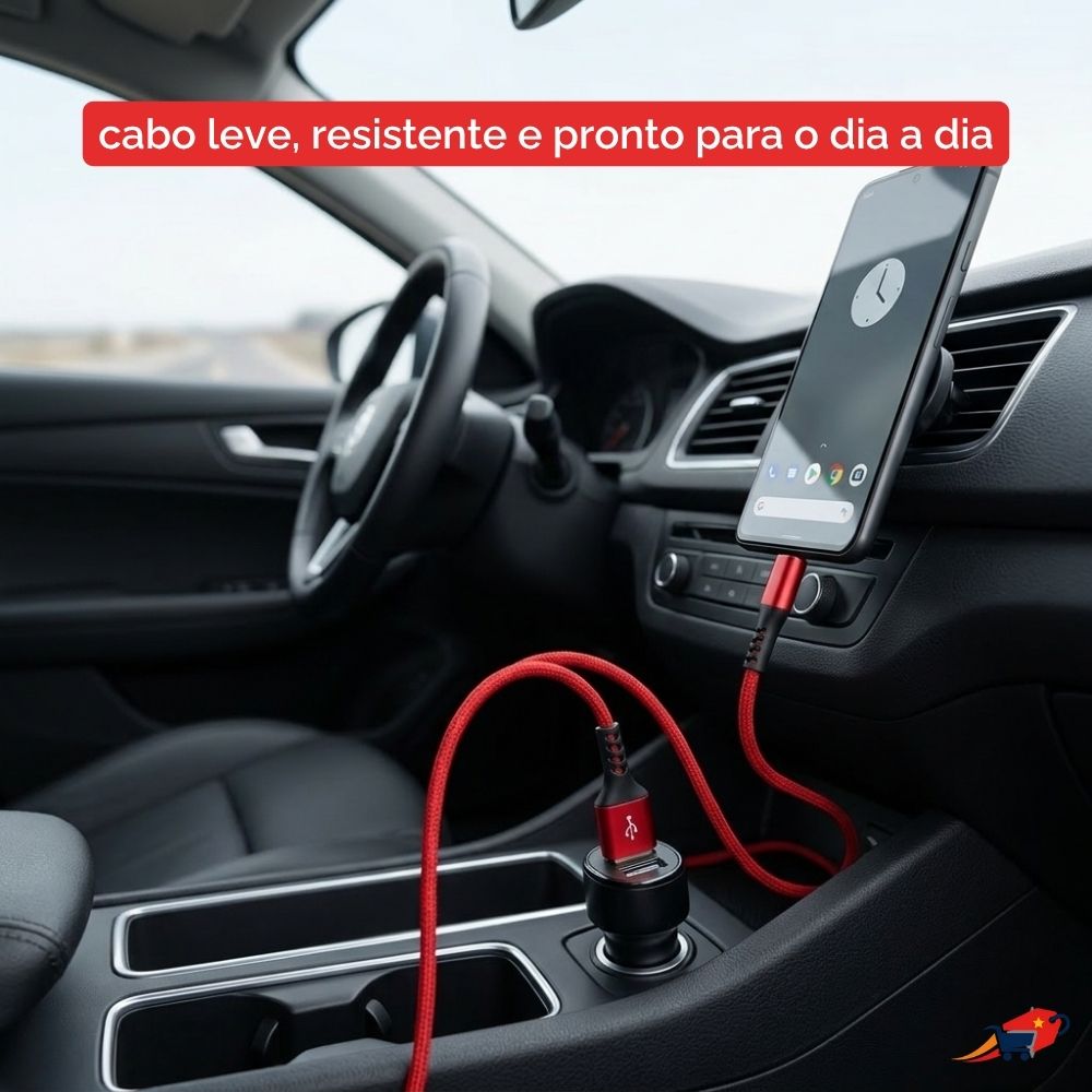 Cabo Carregador Misaki Vermelho 1 m